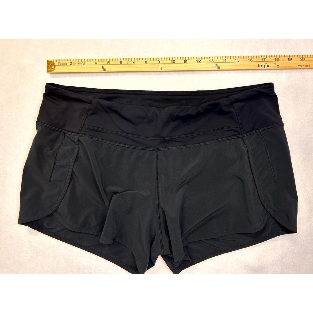 Lululemon Run Times Short 4 way Stretch Black 4" inseam Running Gym Size 12 - Picture 6 of 16